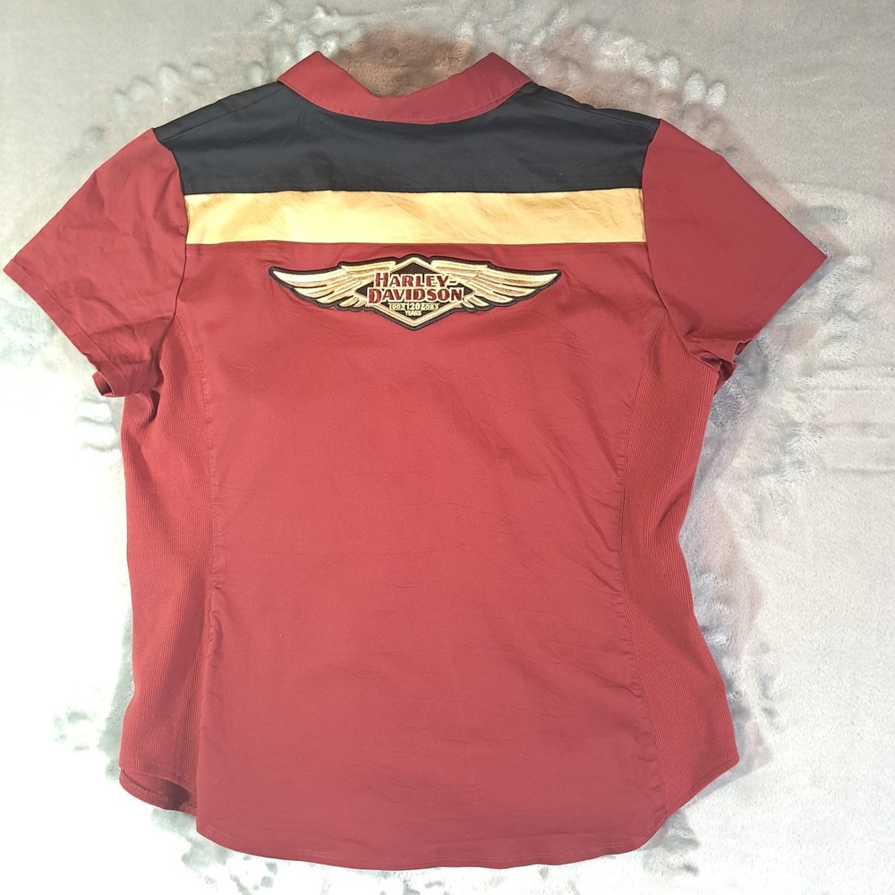 Harley Davidson 120th Anniversary Elemental Zip Front Shirt Top Women's Size XL - Picture 6 of 7